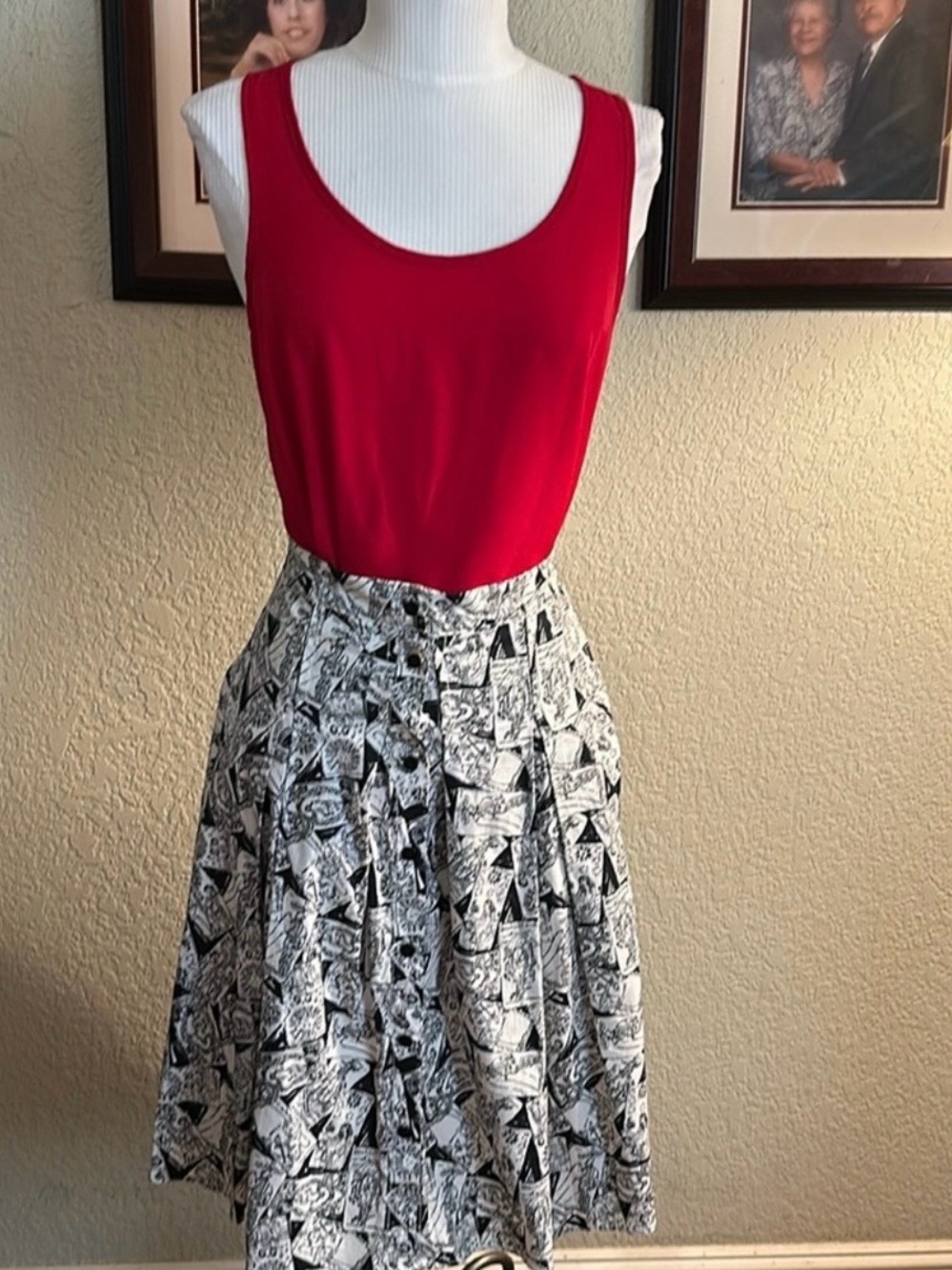 Carolina Herrera Graffiti Print Skirt